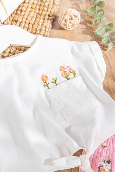 Çiçek Desenli Yazlık 2'li Kız Bebek Takım