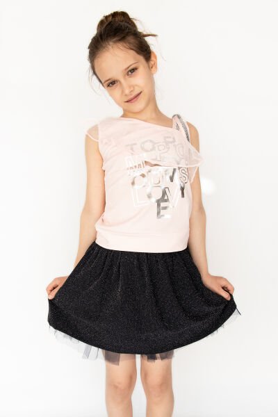 Kız Çocuk Tek Omuz Bağlamalı Body PEMBE - 12-13 Yaş