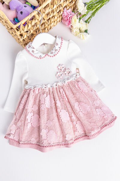 Tüllü Uzun Kollu Bebek Elbise