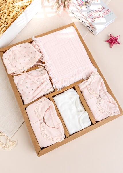 Müslin Premium Kalite 100% Pamuk 10'lu Kız Bebek Hastane Çıkışı