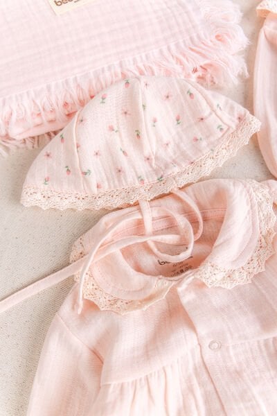 Müslin Premium Kalite 100% Pamuk 10'lu Kız Bebek Hastane Çıkışı