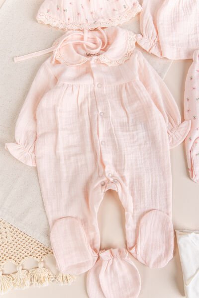 Müslin Premium Kalite 100% Pamuk 10'lu Kız Bebek Hastane Çıkışı