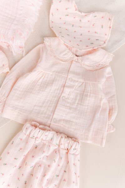 Müslin Premium Kalite 100% Pamuk 10'lu Kız Bebek Hastane Çıkışı