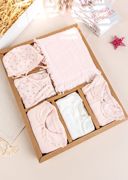 Müslin Premium Kalite 100% Pamuk 10'lu Kız Bebek Hastane Çıkışı