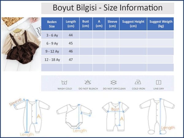 Puantiye Desenli Fiyonklu 2'li Kız Bebek Salopet Tulum Takım Bebek Elbise