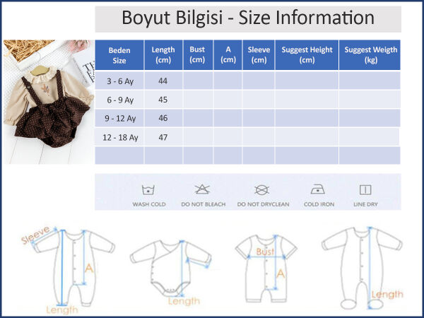 Puantiye Desenli Fiyonklu 2'li Kız Bebek Salopet Tulum Takım Bebek Elbise