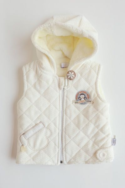 Mini Damla Kadife Bebek Yelek BEJ - 3-6 AY