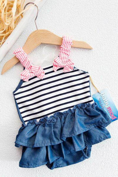 Fırfır Detaylı Askılı Kız Bebek Tulum