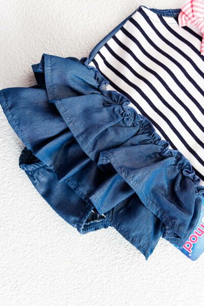 Fırfır Detaylı Askılı Kız Bebek Tulum