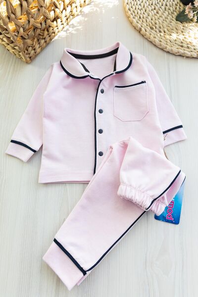 Önden Çıt Çıtlı Kız Bebek Pijama Takımı
