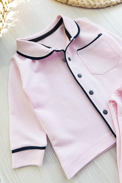 Önden Çıt Çıtlı Kız Bebek Pijama Takımı
