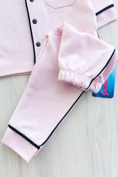 Önden Çıt Çıtlı Kız Bebek Pijama Takımı