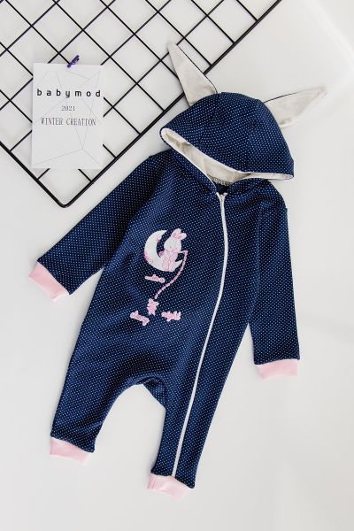 Tavşan Kulaklı Ponponlu Kız Bebek Tulum
