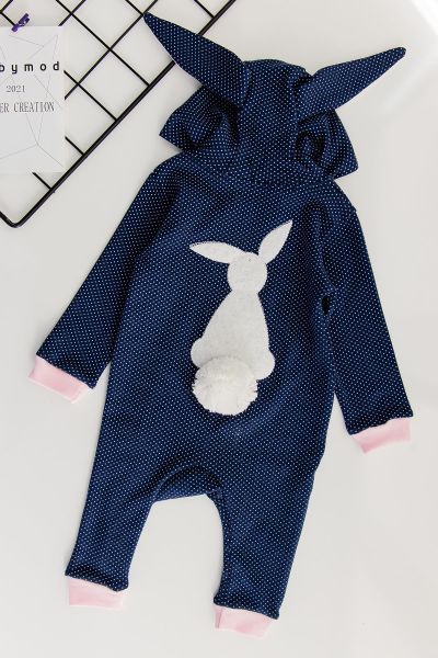 Tavşan Kulaklı Ponponlu Kız Bebek Tulum