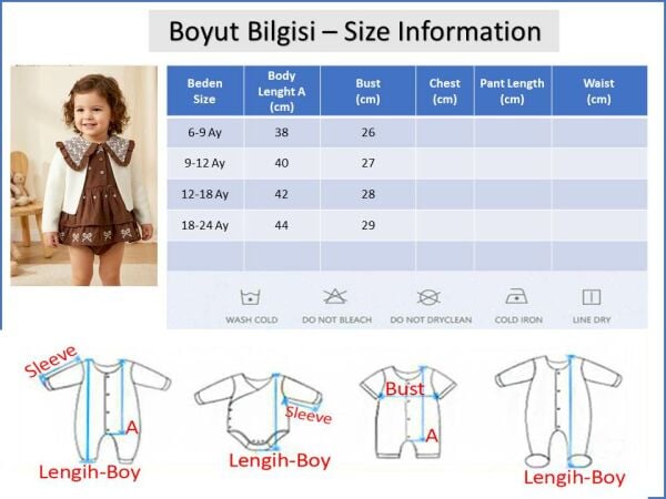 Çiçek Nakışlı Romper Kız Bebek Elbise