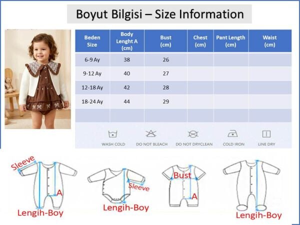 Çiçek Nakışlı Romper Kız Bebek Elbise