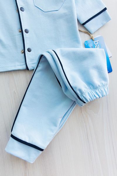 Önden Çıt Çıtlı Erkek Bebek Pijama Takımı