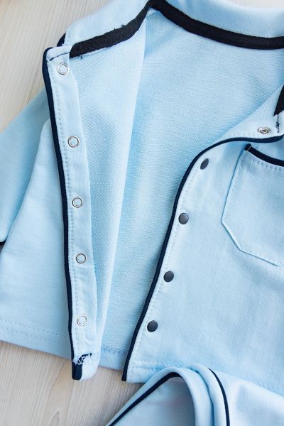 Önden Çıt Çıtlı Erkek Bebek Pijama Takımı