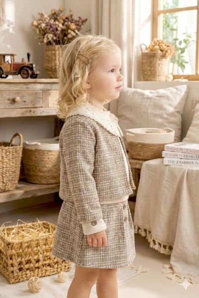 Üçlü Şık Özelgün Kız Çocuk Takım