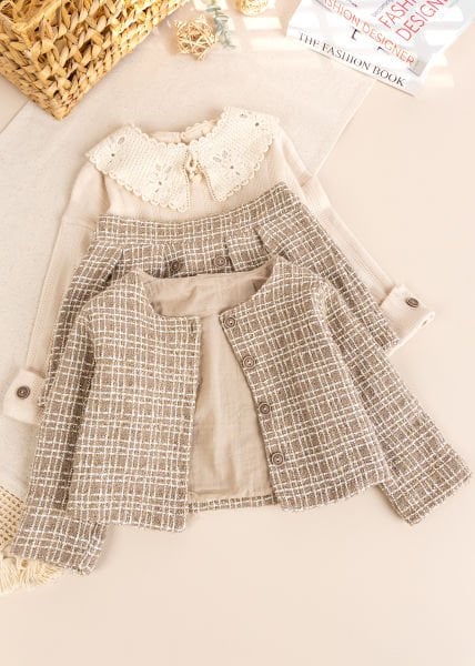 Üçlü Şık Özelgün Kız Çocuk Takım