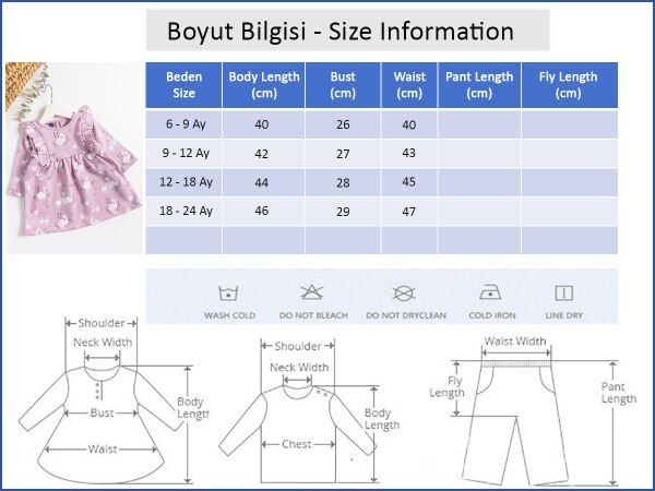 Kuğu Desenli Fırfırlı Kız Bebek Elbise