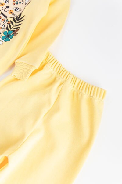 Figürlü Kız/Erkek Bebek Pijama Takımı SARI -  12-18 AY