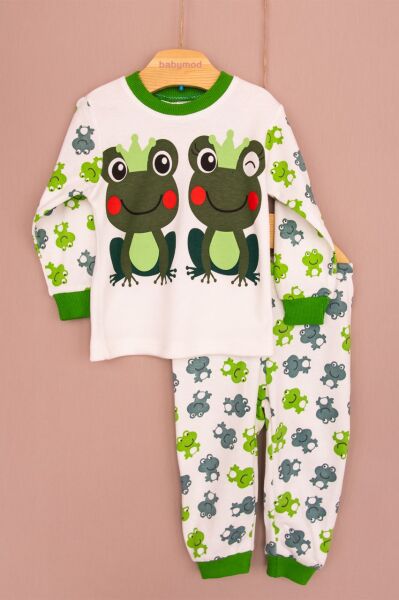 Kurbağa Baskılı Çocuk Pijama Takım