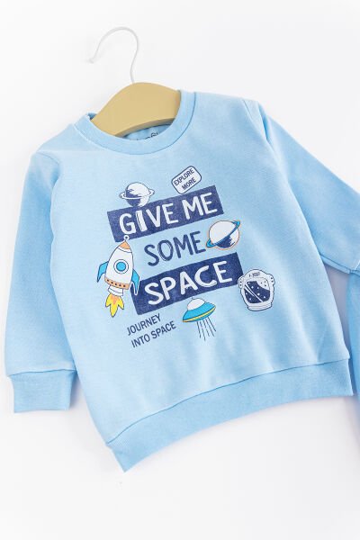 Figürlü Kız/Erkek Bebek Pijama Takımı MAVİ -  9-12 AY