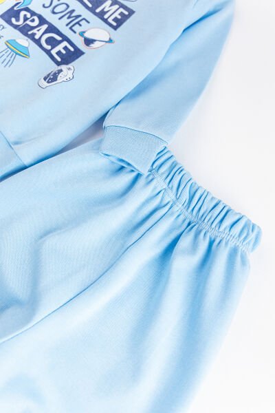Figürlü Kız/Erkek Bebek Pijama Takımı MAVİ -  12-18 AY