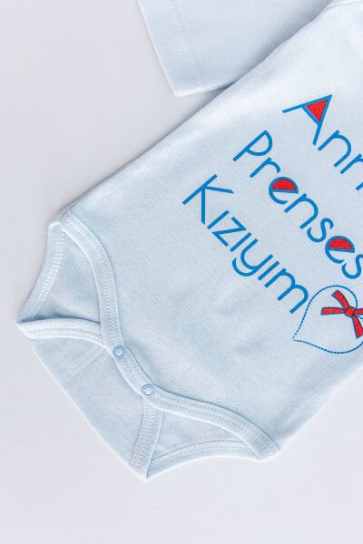 Yazı Baskılı Uzun Kollu Kız Bebek Çıt Çıtlı Body Bebek Zıbın