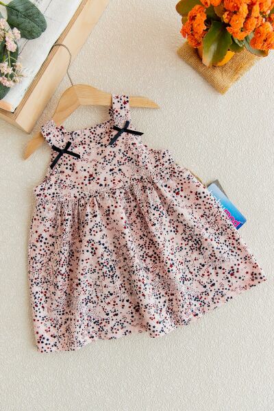 Askılı Bebek Penye Elbise Kız çocuk Askılı Penye Elbise 4 Yaş - PEMBE