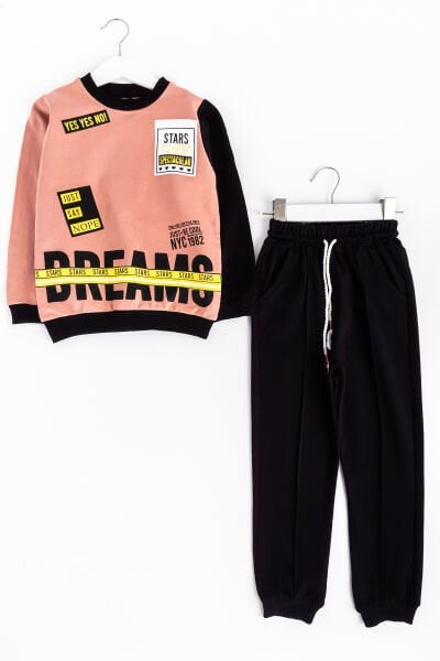 Yazı Baskılı Kız Çocuk Eşofman Takım