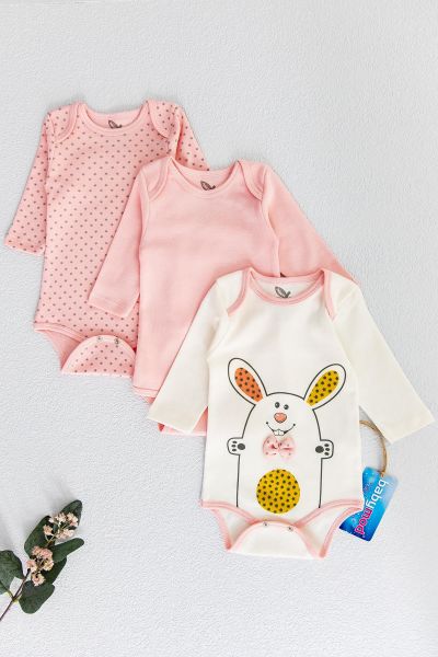Kız Bebek 3'lü Çıt Çıtlı Body Takım