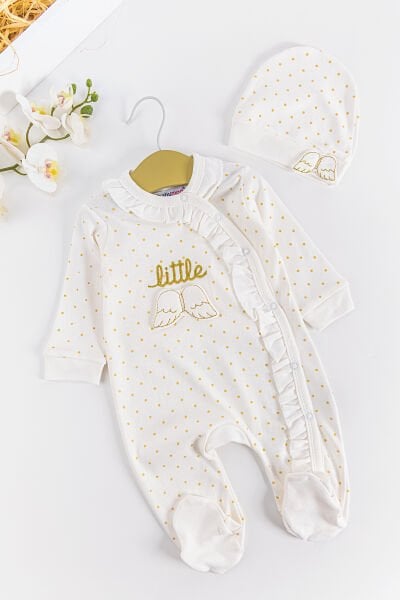 Fırfırlı Kız Bebek Melek Kanatlı Tulum