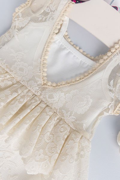 Kız Bebek Tulum Oyuncaklı Güpürlü Kız Bebek Tulum