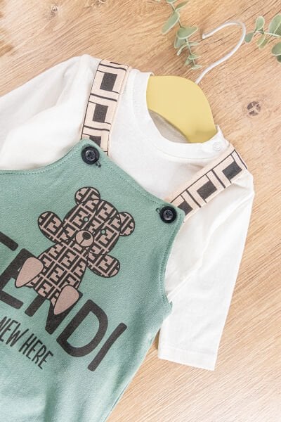 Ayıcık Desenli Erkek Bebek Tulum Salopet Takım