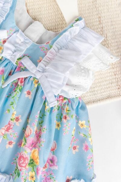 Paula Çiçekli Dogum Günü Özel Gün Şık Kız Bebek  Elbise