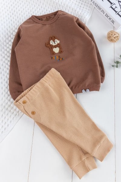 Figürlü 2'li Erkek Bebek Takım Alt Üst Bebek Takımı