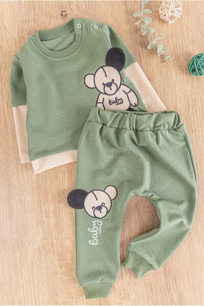 Ayıcık Figürlü 2'li Erkek Bebek Takım