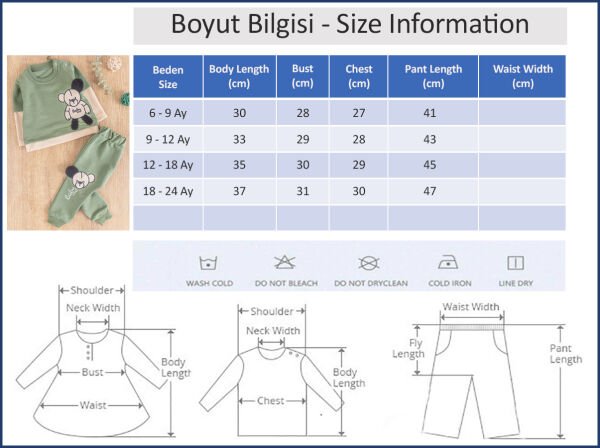 Ayıcık Figürlü 2'li Erkek Bebek Takım