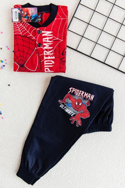 Spiderman Erkek Çocuk Pijama Takımı Çocuk Gecelik KIRMIZI -  5-6 Yaş