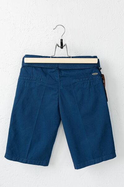 Gabardin Kumaş Kemerli Erkek Çocuk Kapri LACİVERT - 12-13 Yaş
