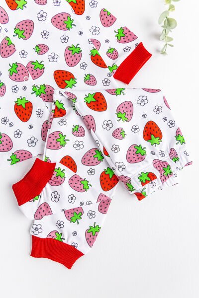 Çilek Desenli Kız Çocuk Pijama Takımı