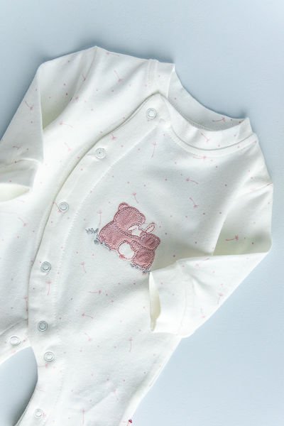 Prematüre Bebek Tulum Ayıcık Figürlü Kız Bebek Tulum