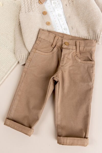 Triko Hırkalı 4 Parça Şık Erkek Bebek-Çocuk Takım Set