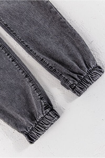 Yüksek Bel Kız Çocuk Kot Pantolon Çocuk Jean