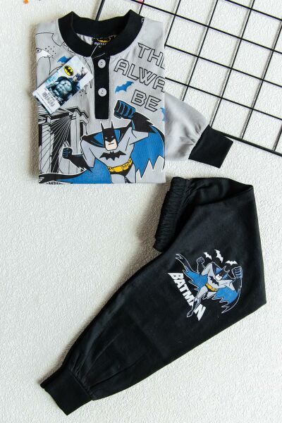 Batman Erkek Çocuk Pijama Takım GRİ - 4-5 Yaş