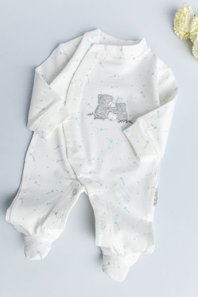 Prematüre Patikli Bebek Tulum Ayıcık Figürlü Bebek Tulum