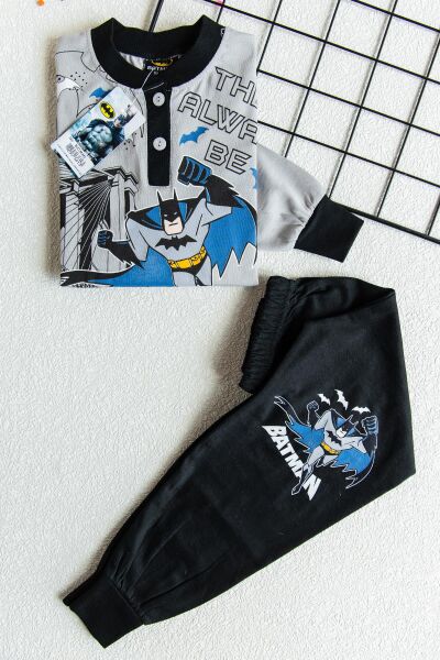 Batman Erkek Çocuk Pijama Takım GRİ -  5-6 Yaş