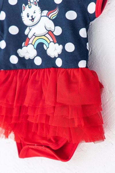 Kedi Figürlü Yazlık Kız Bebek Tulum